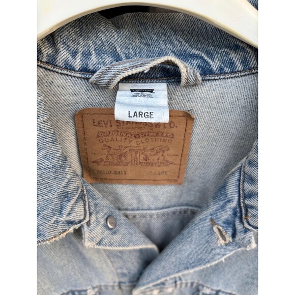 VTG Levi's 70507-0311 Men's Trucker Denim Jacket Size Large Distressed & Faded - Picture 2 of 10